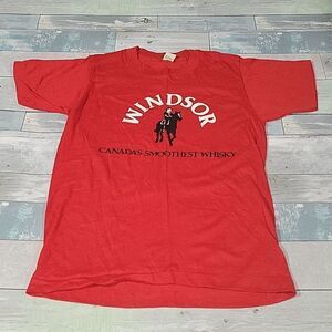 Vintage Single Stitch Red Windsor Whisky T-Shirt sz Small